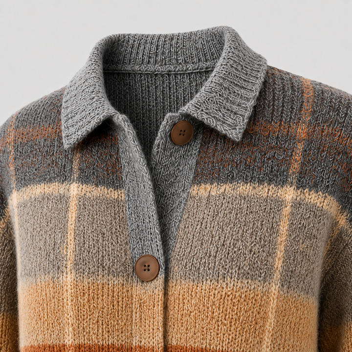Gilet femme à carreaux à boutons pour l'automne, couche de transition élégante
