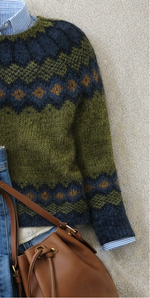 Pull pour femme à motif nordique en maille pour l'automne