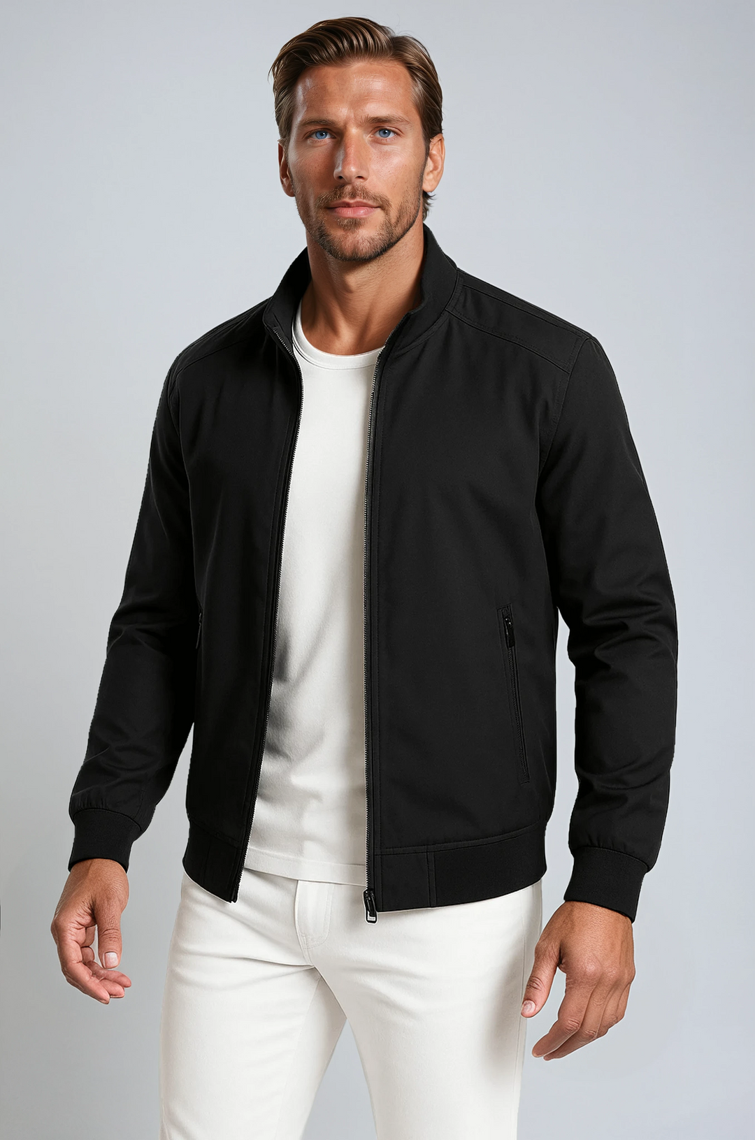 Blouson bomber homme pour l’automne, veste de mi-saison pour les journées fraîches, idéale pour les tenues du quotidien
