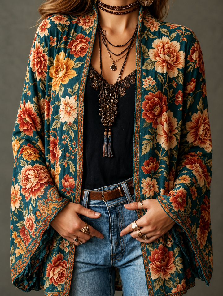 Veste bohème en velours pour femme cet automne, blazer élégant pour les jours froids