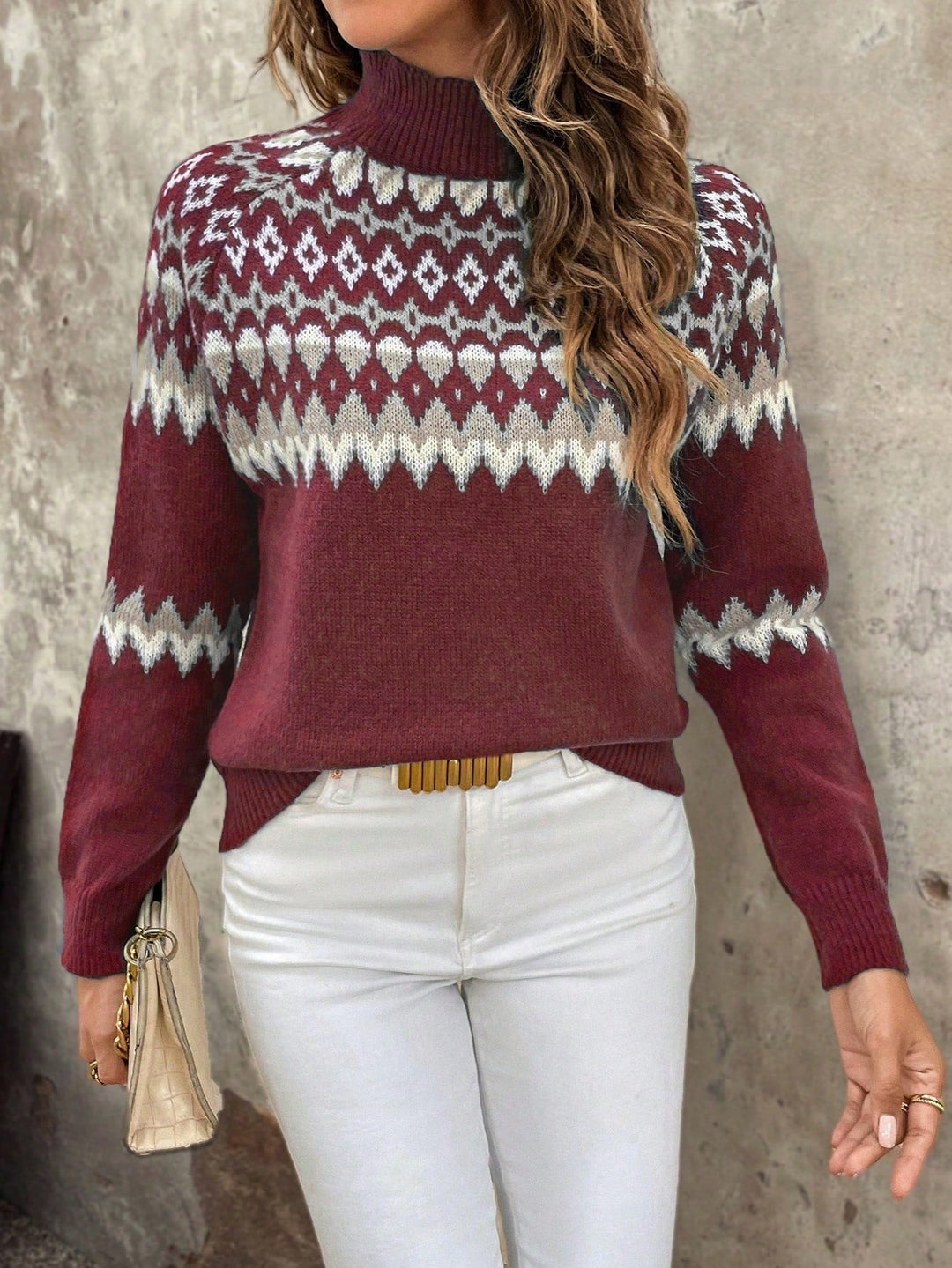 Pull à col roulé femme en maille pour l’automne coupe classique douce et respirante