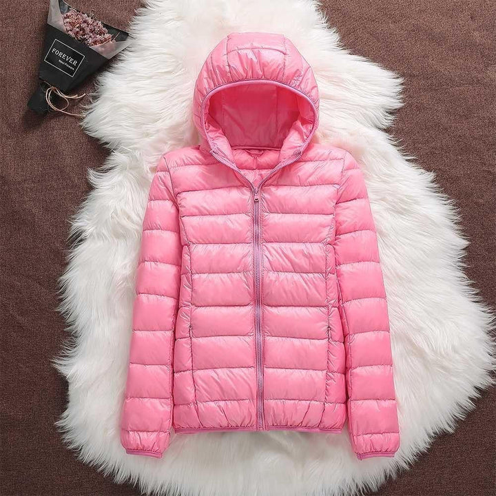 Claire™ - Giacca in Piumino di Cotone con Cappuccio