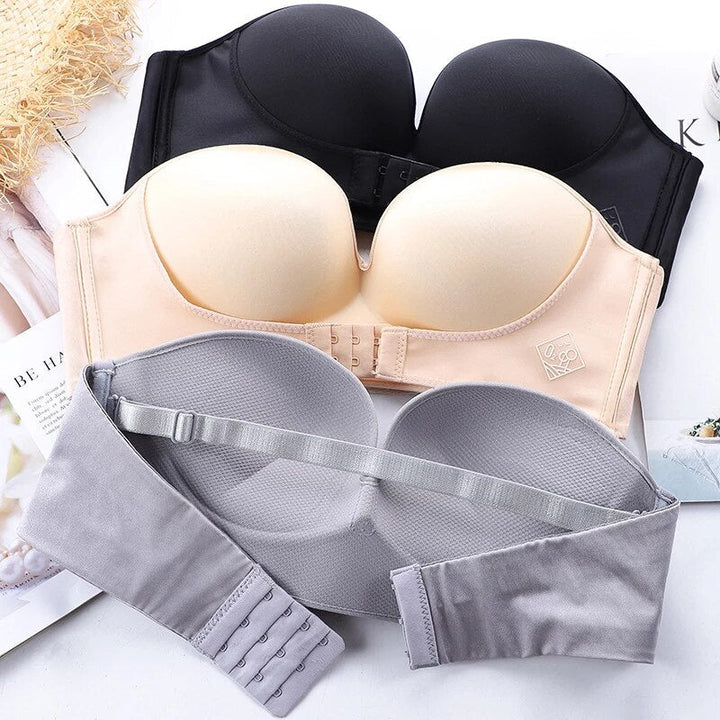 Soutien-gorge autoportant sans couture d'été push-up sans bretelles en coton