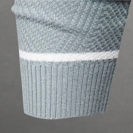 Pull homme rayé en coton à col rond pour l’automne