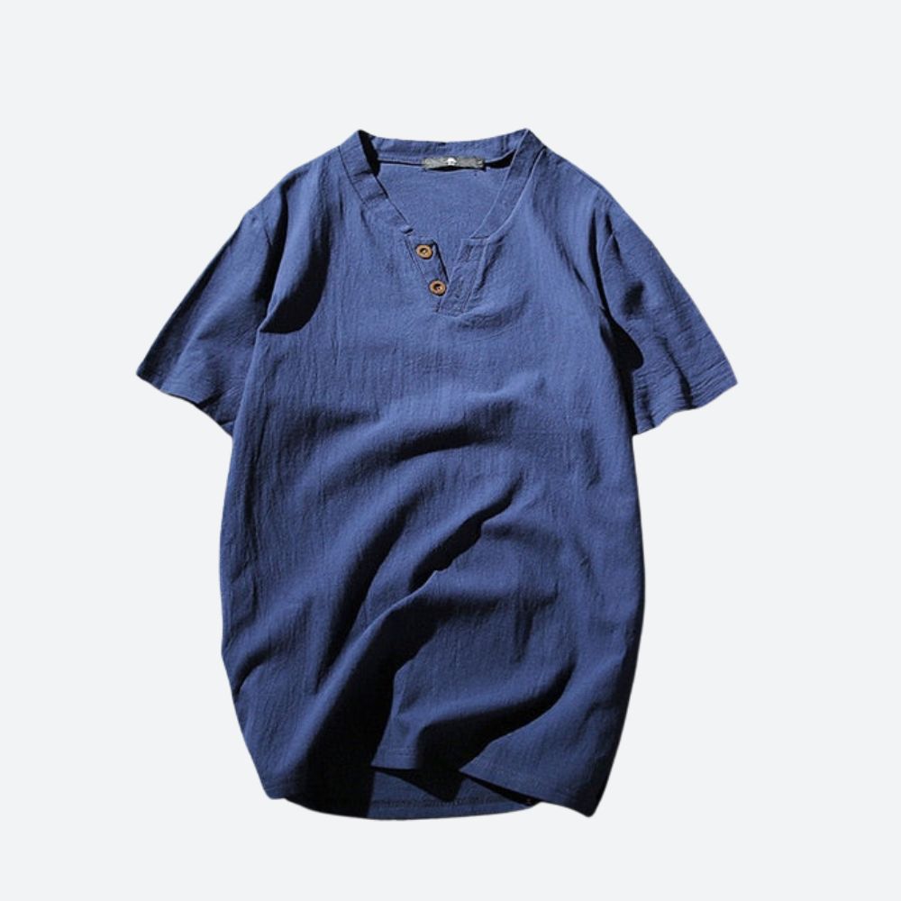 T-shirt in lino per uomo - tinta verde finocchio