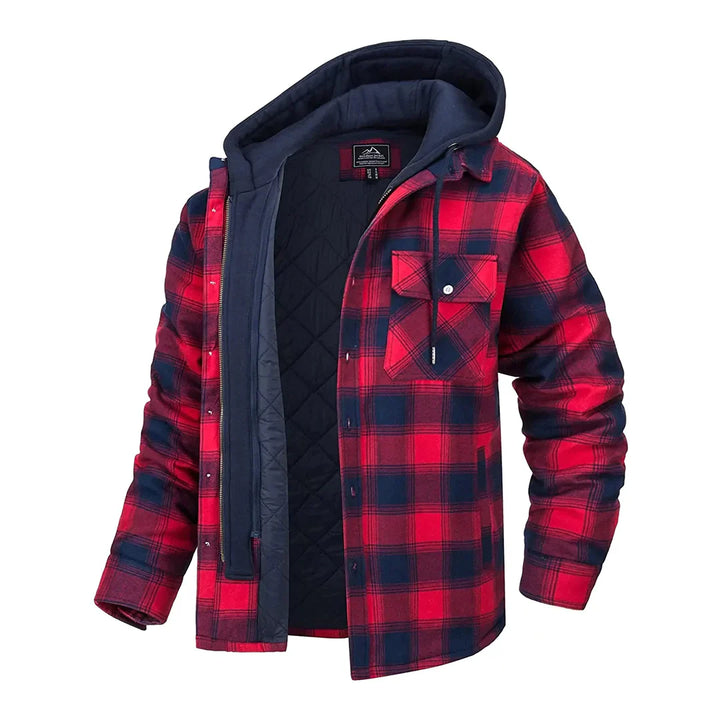 FLORIAN - Stylish plaid jacket with cozy hood for men