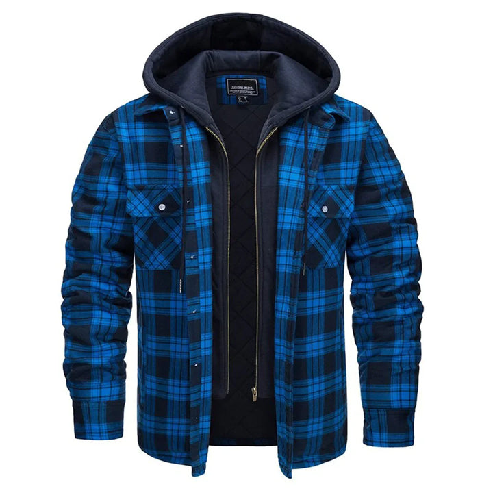 FLORIAN - Stylish plaid jacket with cozy hood for men