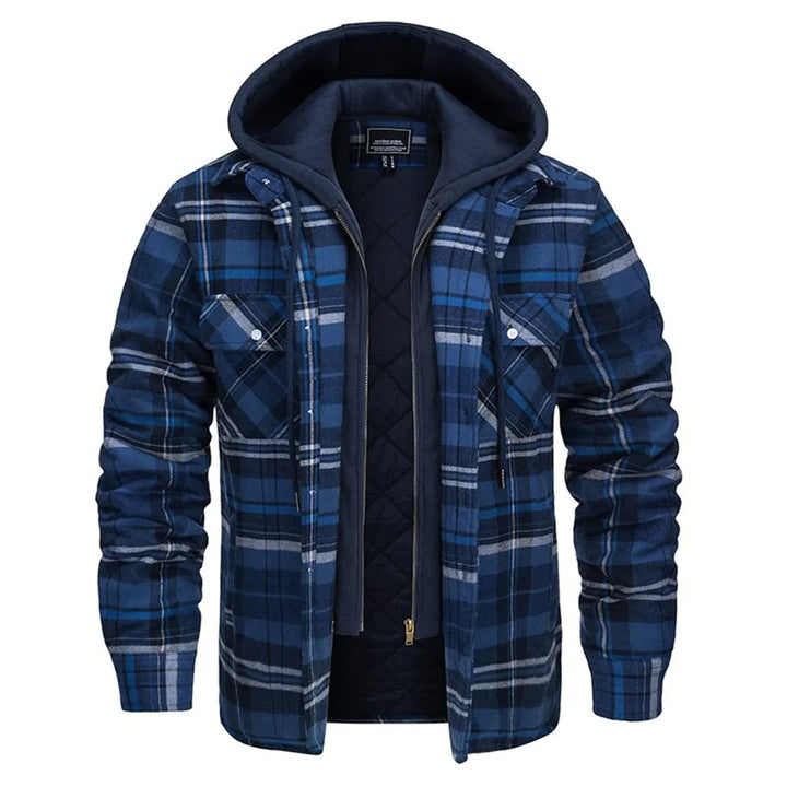 FLORIAN - Stylish plaid jacket with cozy hood for men