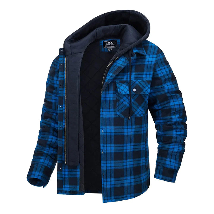 FLORIAN - Stylish plaid jacket with cozy hood for men