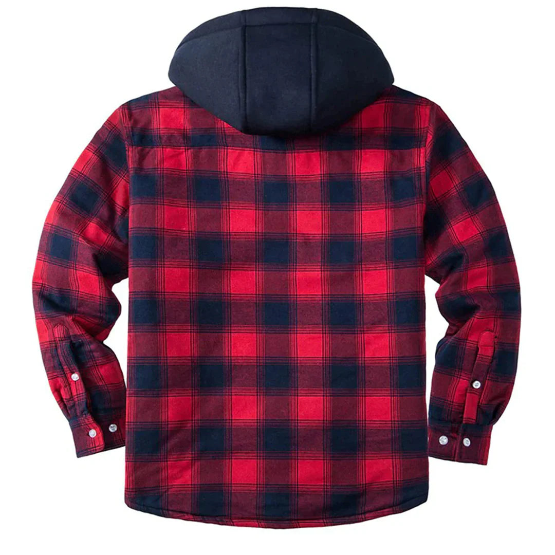 FLORIAN - Stylish plaid jacket with cozy hood for men