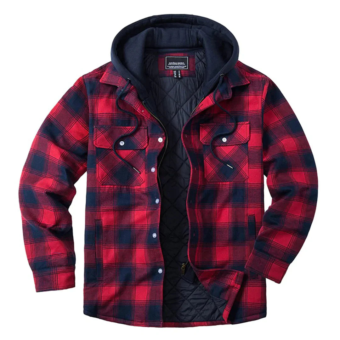 FLORIAN - Stylish plaid jacket with cozy hood for men