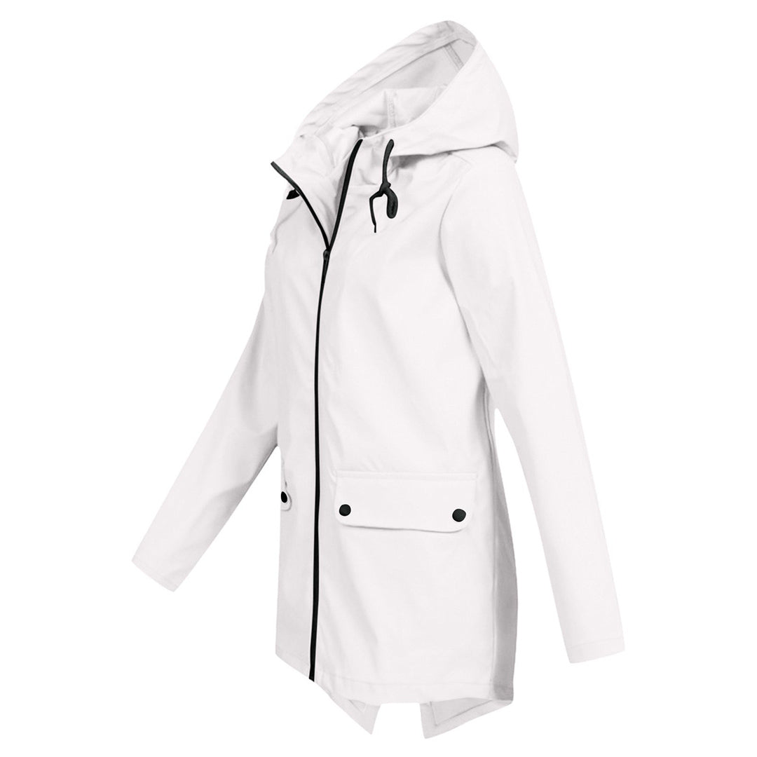 Long hooded raincoat for women - FRANCINE