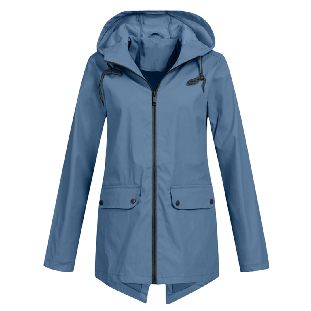 Long hooded raincoat for women - FRANCINE