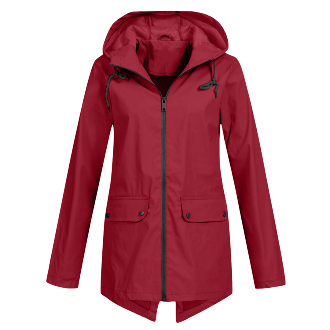 Long hooded raincoat for women - FRANCINE