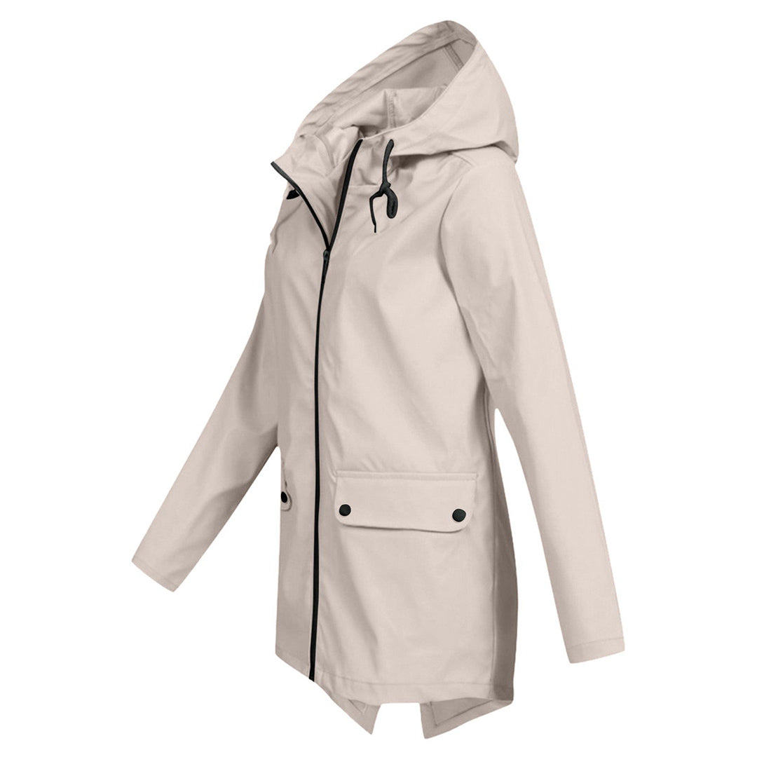 Long hooded raincoat for women - FRANCINE