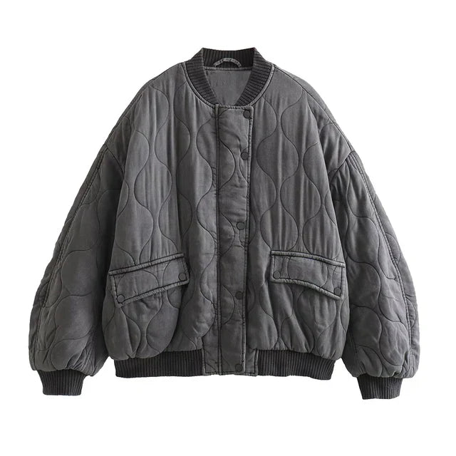 Alice™ - Bomber Jacket Larga in Cotone