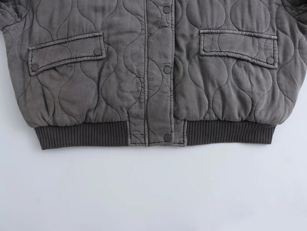 Alice™ - Bomber Jacket Larga in Cotone