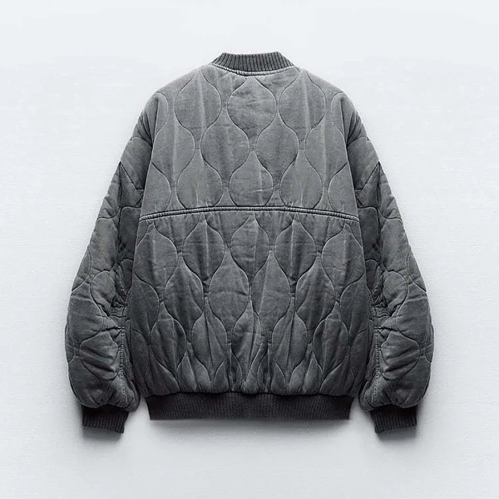 Alice™ - Bomber Jacket Larga in Cotone