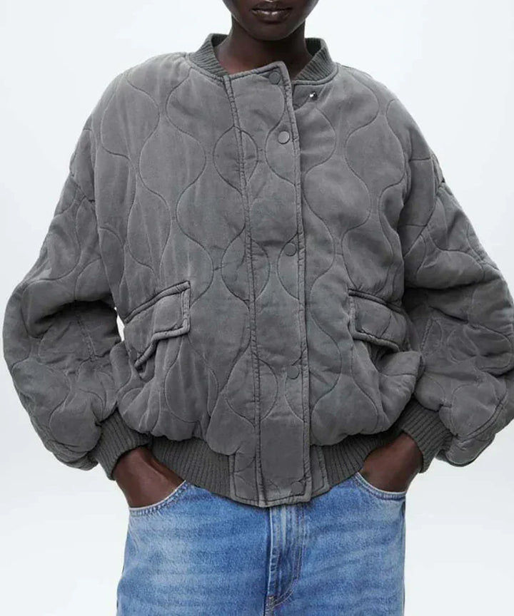Alice™ - Bomber Jacket Larga in Cotone