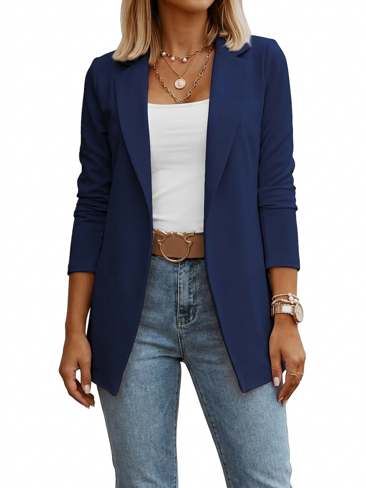 Blazer femme élégant à coupe drapée pour l'automne, pour des tenues décontractées