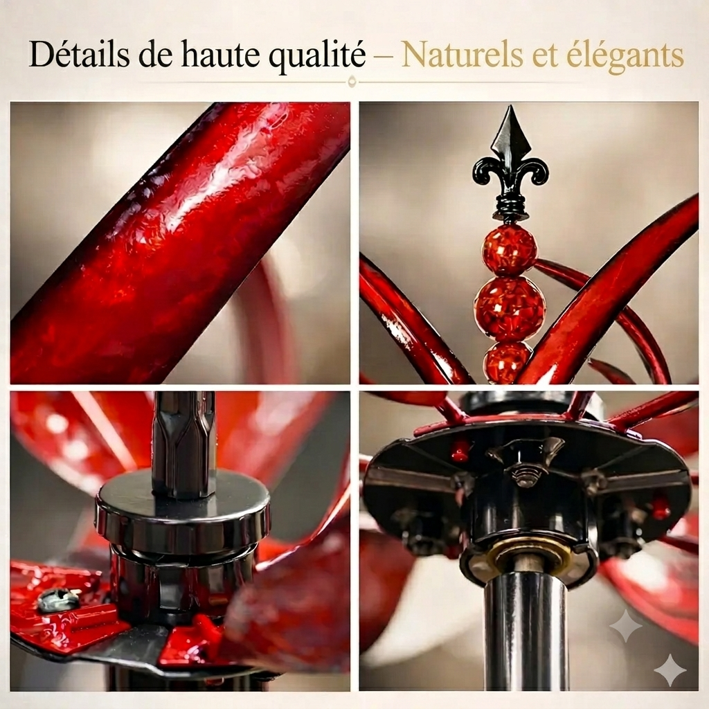 Girouette de jardin en métal à motif fleur de lotus, résistante aux UV, décoration pour terrasse et balcon