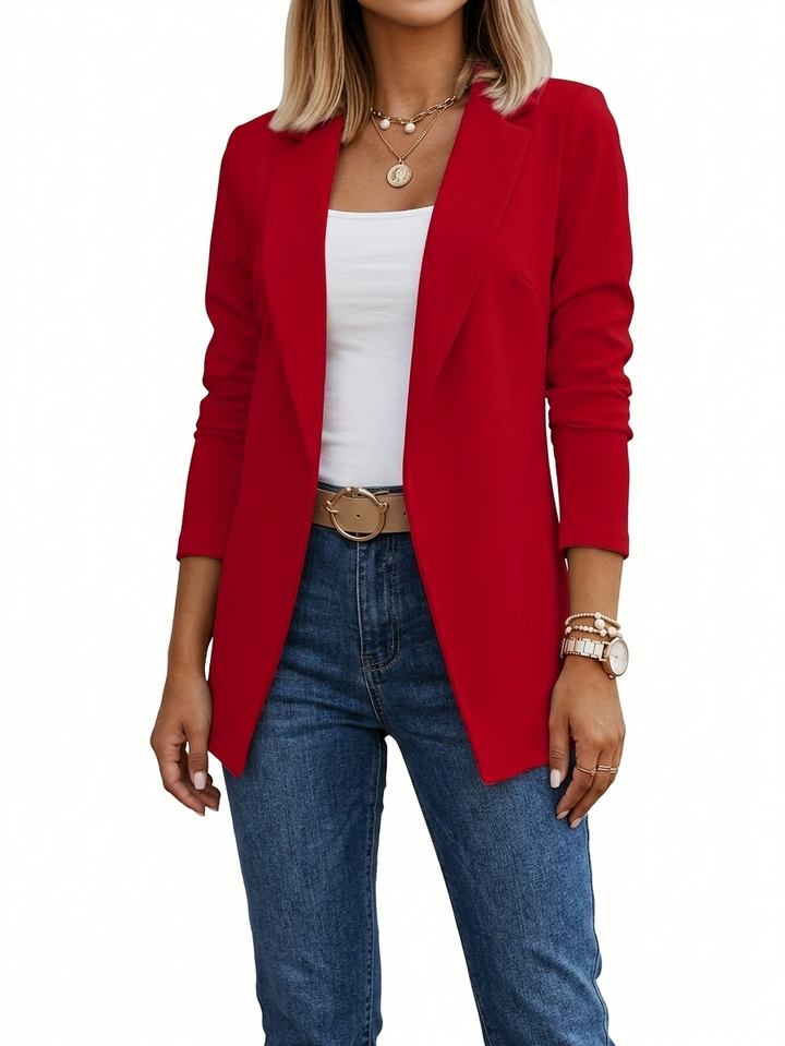Blazer femme élégant à coupe drapée pour l'automne, pour des tenues décontractées