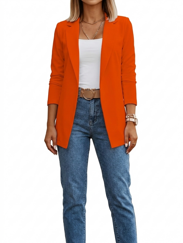 Blazer femme élégant à coupe drapée pour l'automne, pour des tenues décontractées