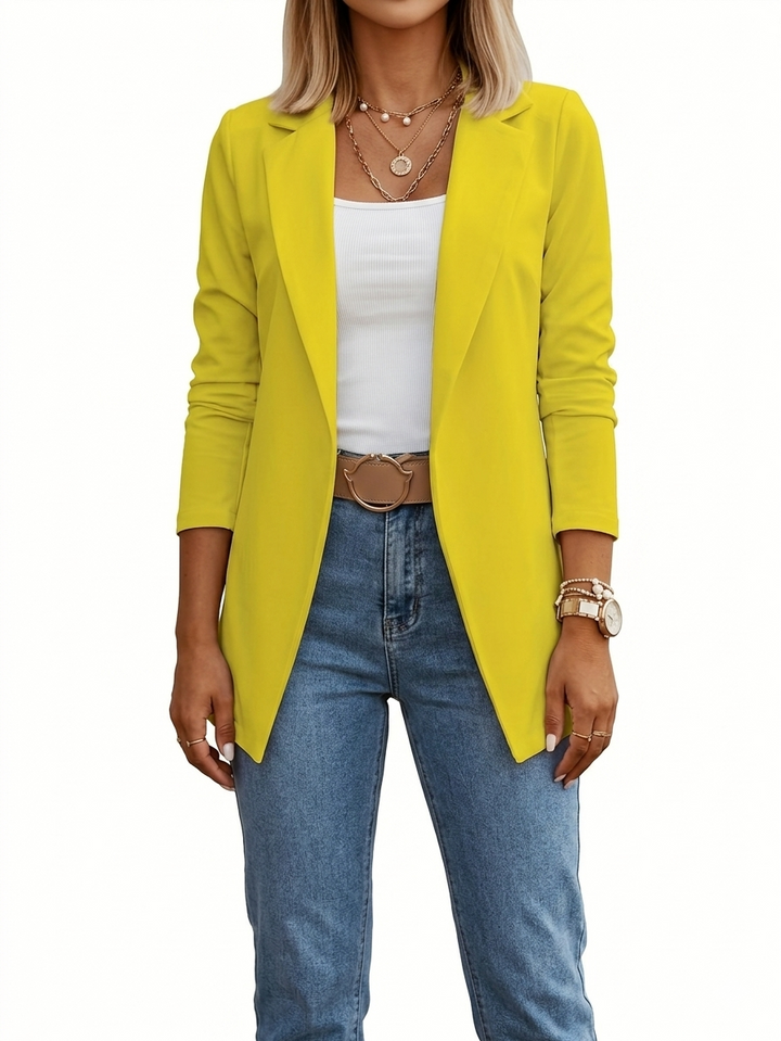 Blazer femme élégant à coupe drapée pour l'automne, pour des tenues décontractées