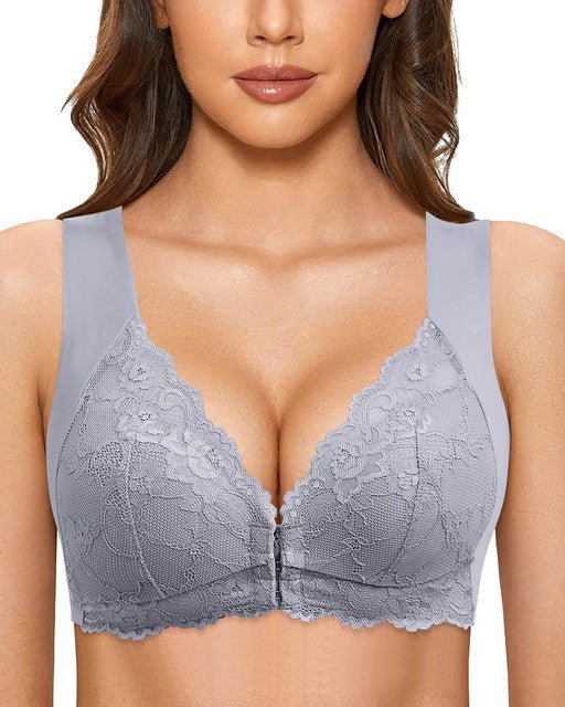 Reggiseno senza ferretto estivo con chiusura frontale in nylon, sostegno e comfort quotidiano per donna