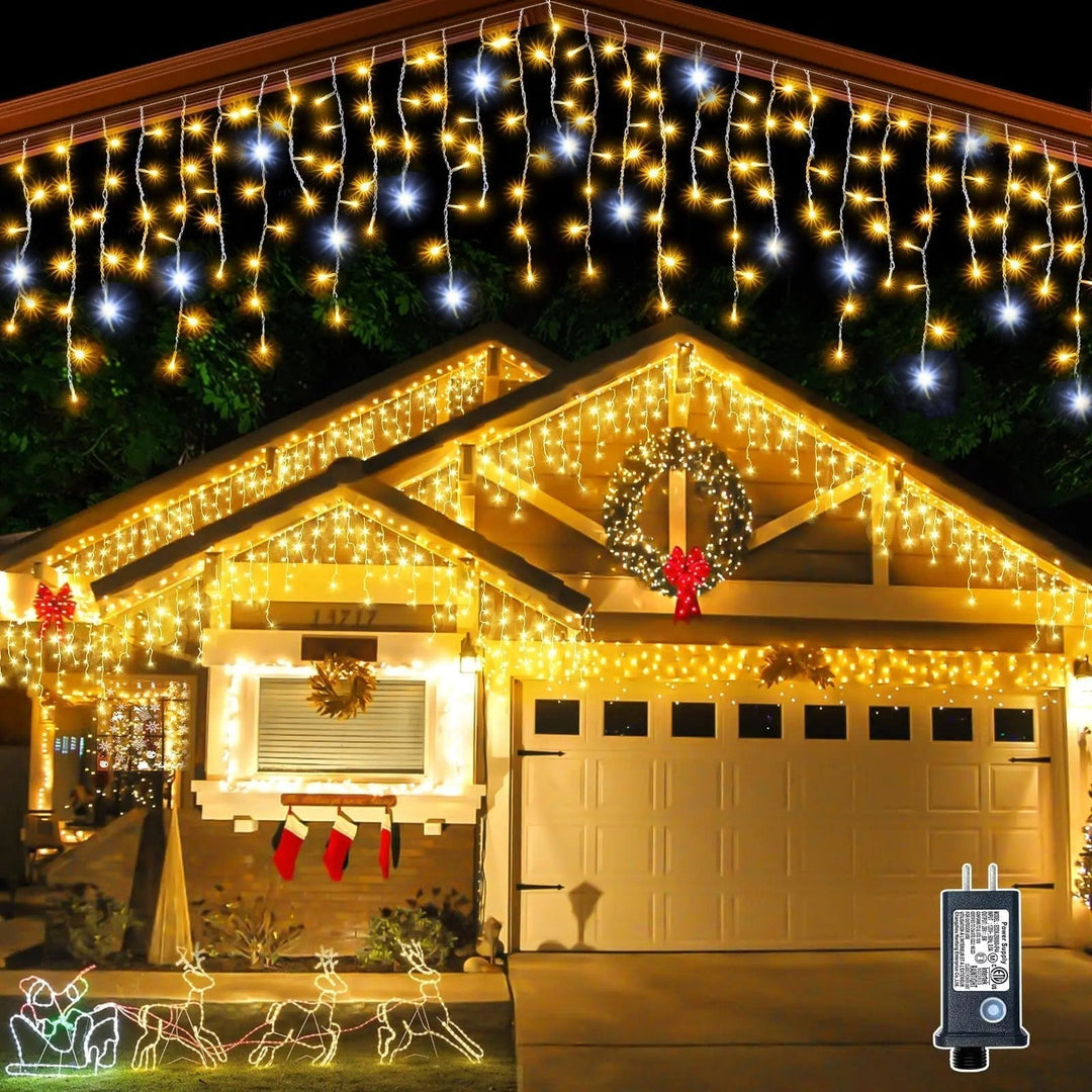 Perdea luminoasă LED de exterior IP44, cu efect sclipitor, decorațiune de toamnă pentru interior și exterior