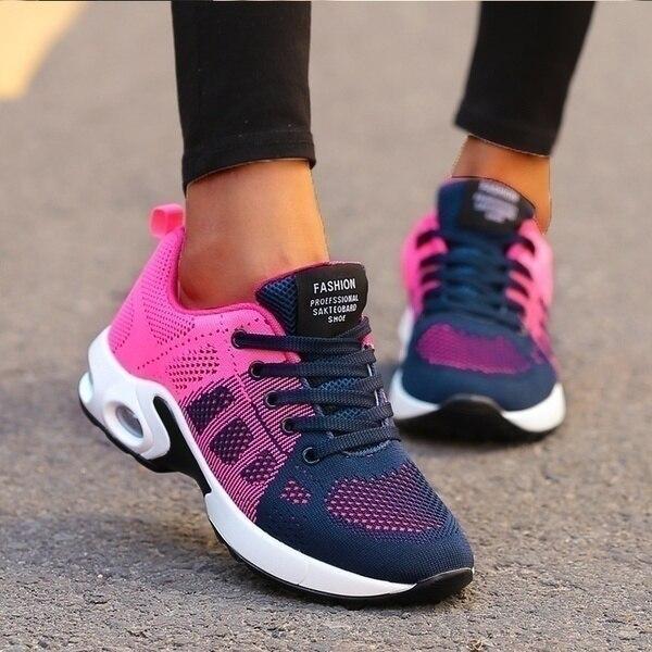 Breathable mesh women's baskets, summer shoes with cushioned sole