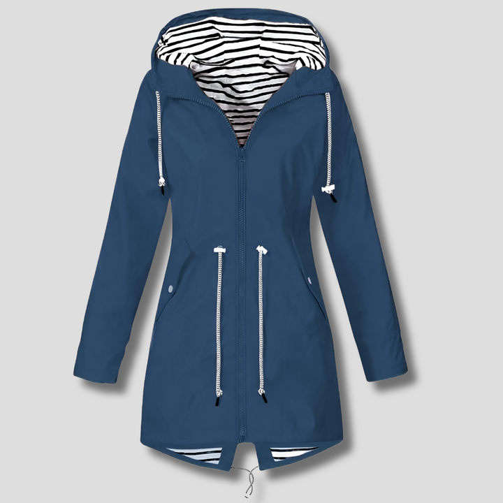 Veste pour femme imperméable avec capuche en polyester pour l'automne, coupe-vent