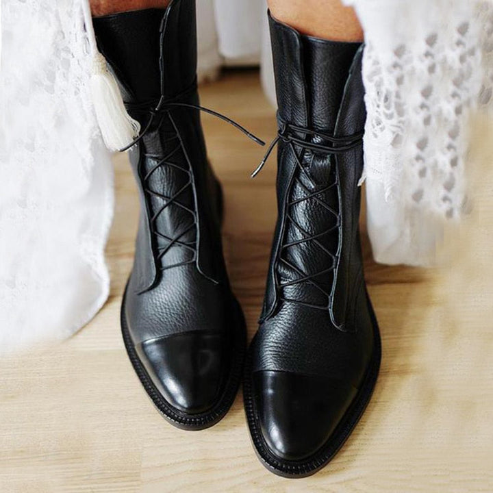 Bottes hautes en cuir pour femmes, classiques et élégantes, pour l’automne