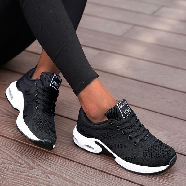 Breathable mesh women's baskets, summer shoes with cushioned sole