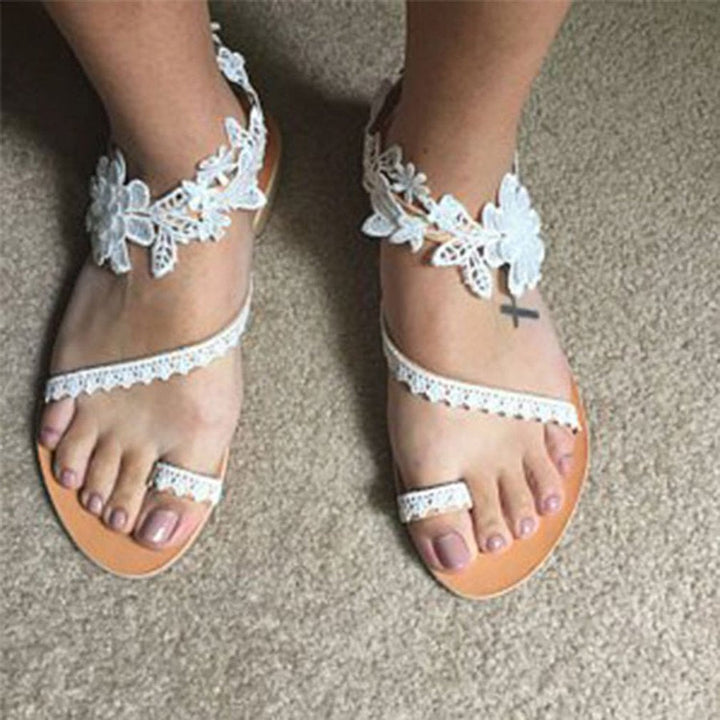 Francheska - Sandali eleganti con pizzo e stampa floreale per donne