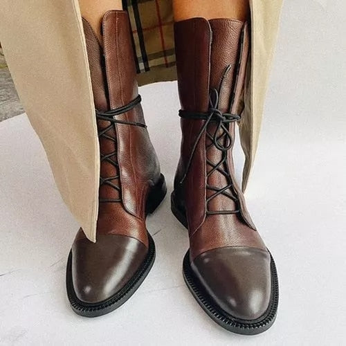 Bottes hautes en cuir pour femmes, classiques et élégantes, pour l’automne
