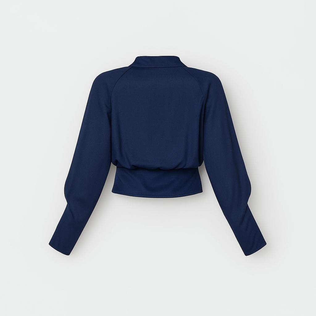 Blouse femme en coton à manches bouffantes pour l’automne