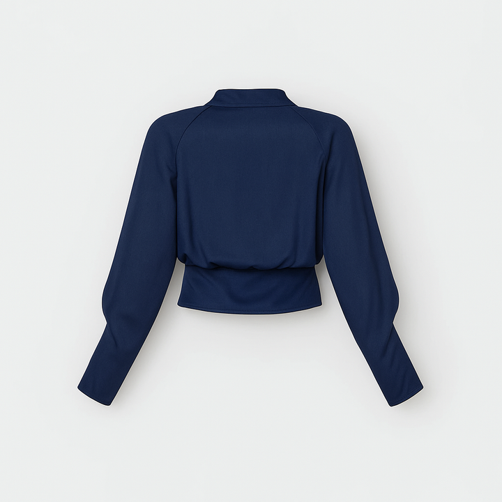 Blouse femme en coton à manches bouffantes pour l’automne