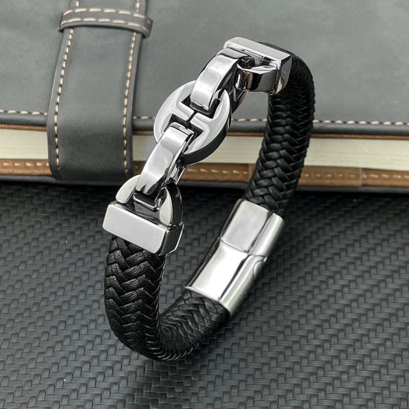 Vince - Bracelet en cuir vintage pour l'homme moderne