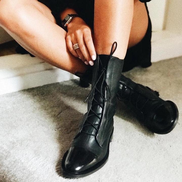 Bottes hautes en cuir pour femmes, classiques et élégantes, pour l’automne