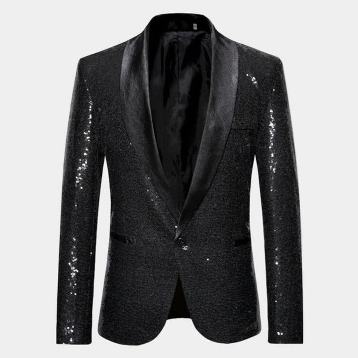 Veste de smoking homme en laine scintillante pour soirées d’automne