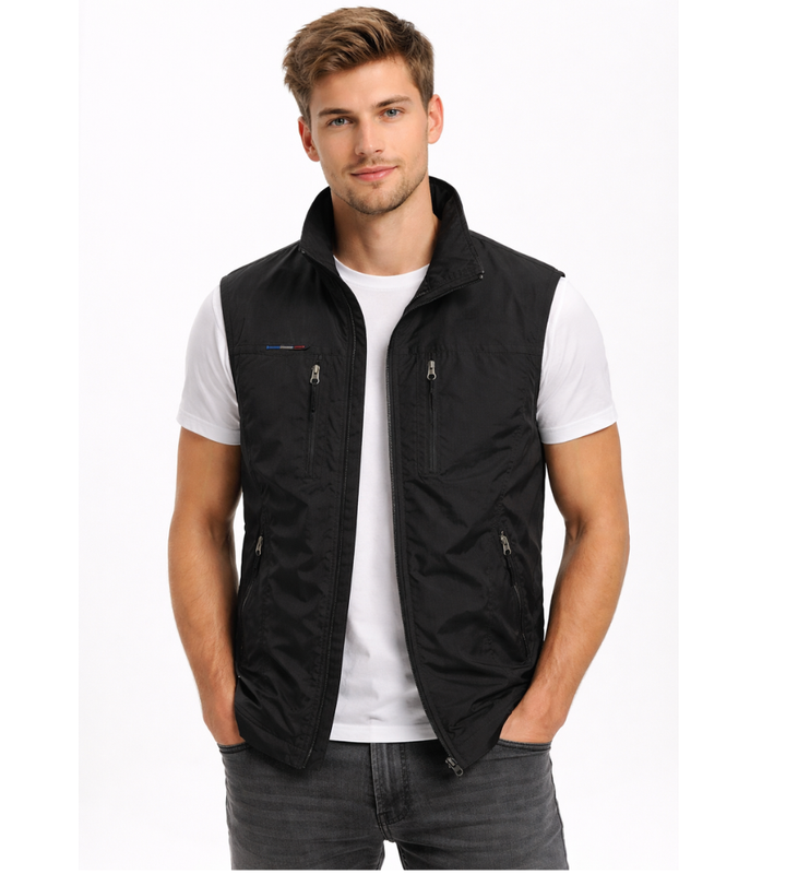 Gilet homme de plein air en polyester, léger et respirant, été 2026