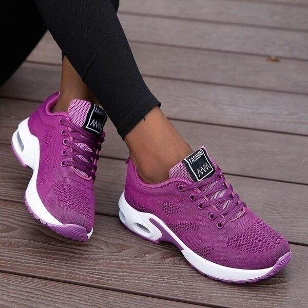 Breathable mesh women's baskets, summer shoes with cushioned sole