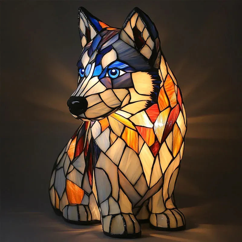 Lampe de chevet LED décorative en bois, motif automnal