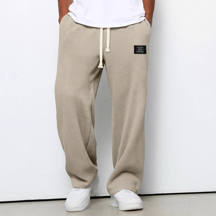 Pantalon homme en tissu, coupe ample à jambes larges, en coton, pour l’automne
