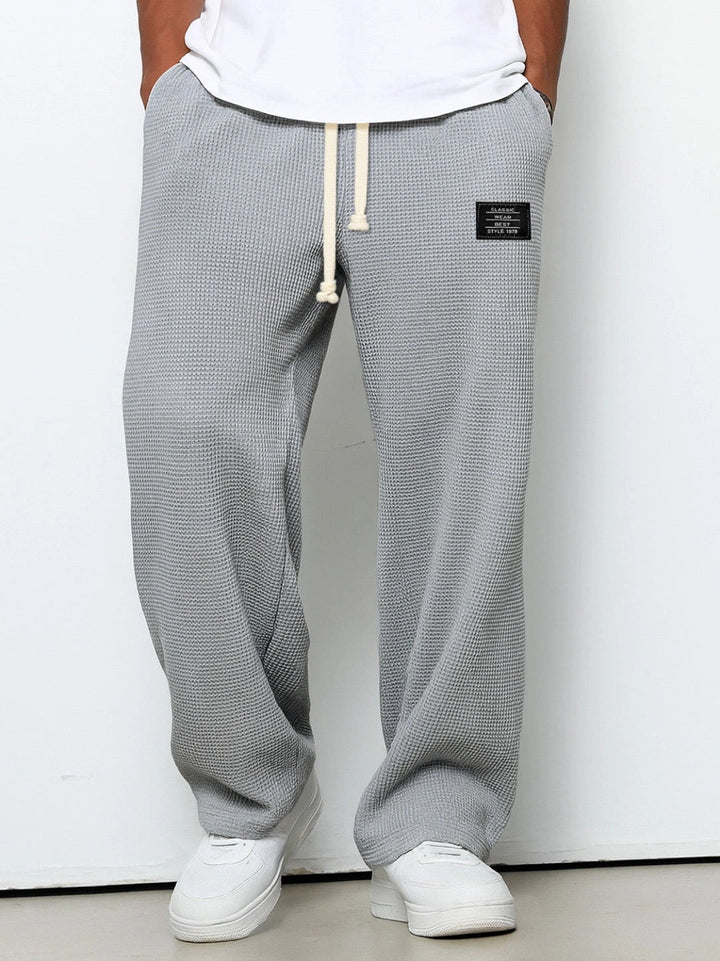 Pantalon homme en tissu, coupe ample à jambes larges, en coton, pour l’automne