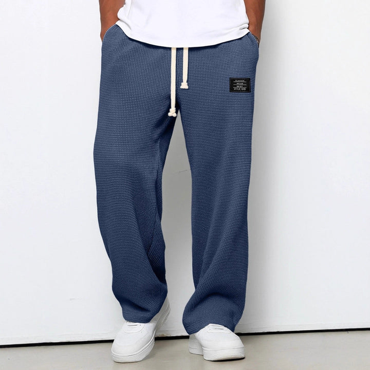 Pantalon homme en tissu, coupe ample à jambes larges, en coton, pour l’automne