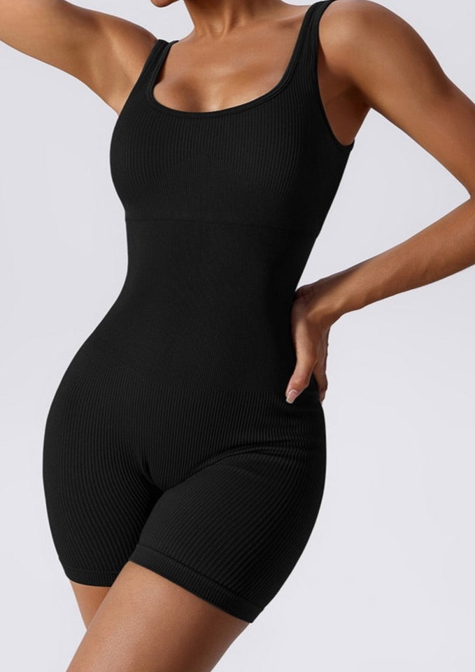 Body modelant pour femme, en coton côtelé, sans coutures, pour l'été, amincissant