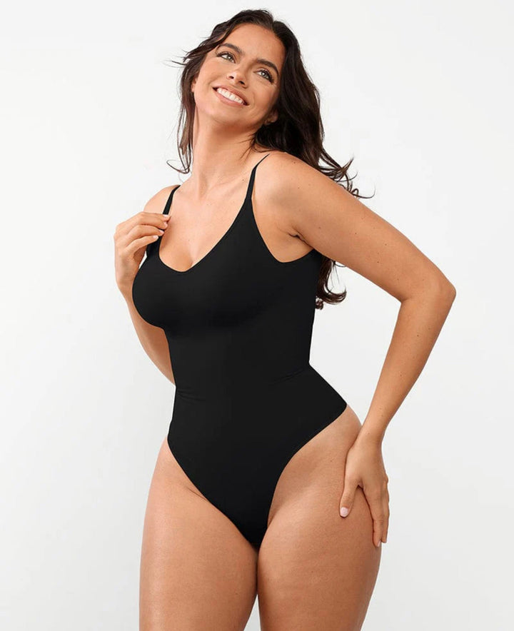 Seamless cotton bodysuit shaping the waist for summer