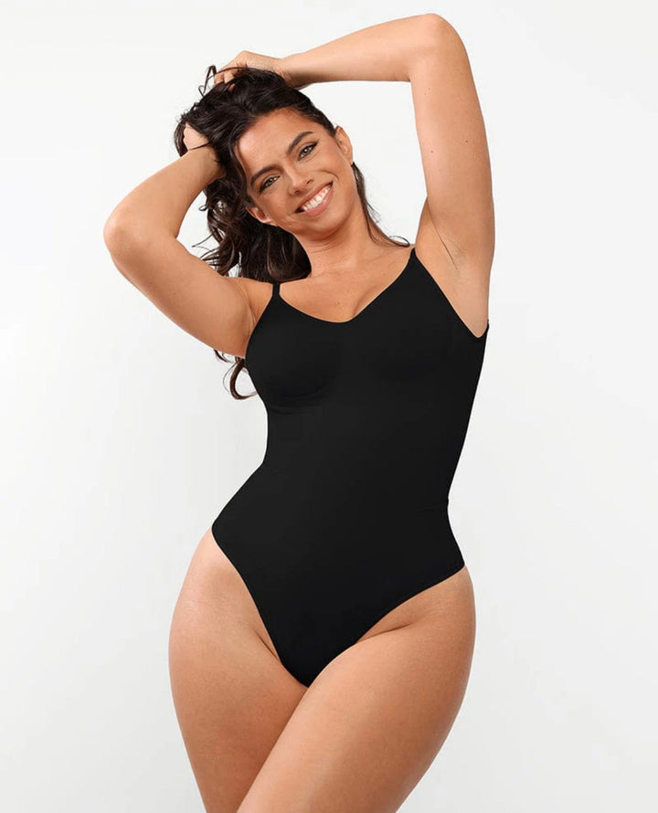 Seamless cotton bodysuit shaping the waist for summer